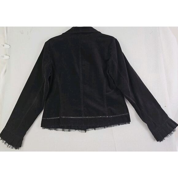 West Pacific ~Woman Size L~ Brown Velvet Embellished Blazer Jacket Unlined. - Picture 12 of 16